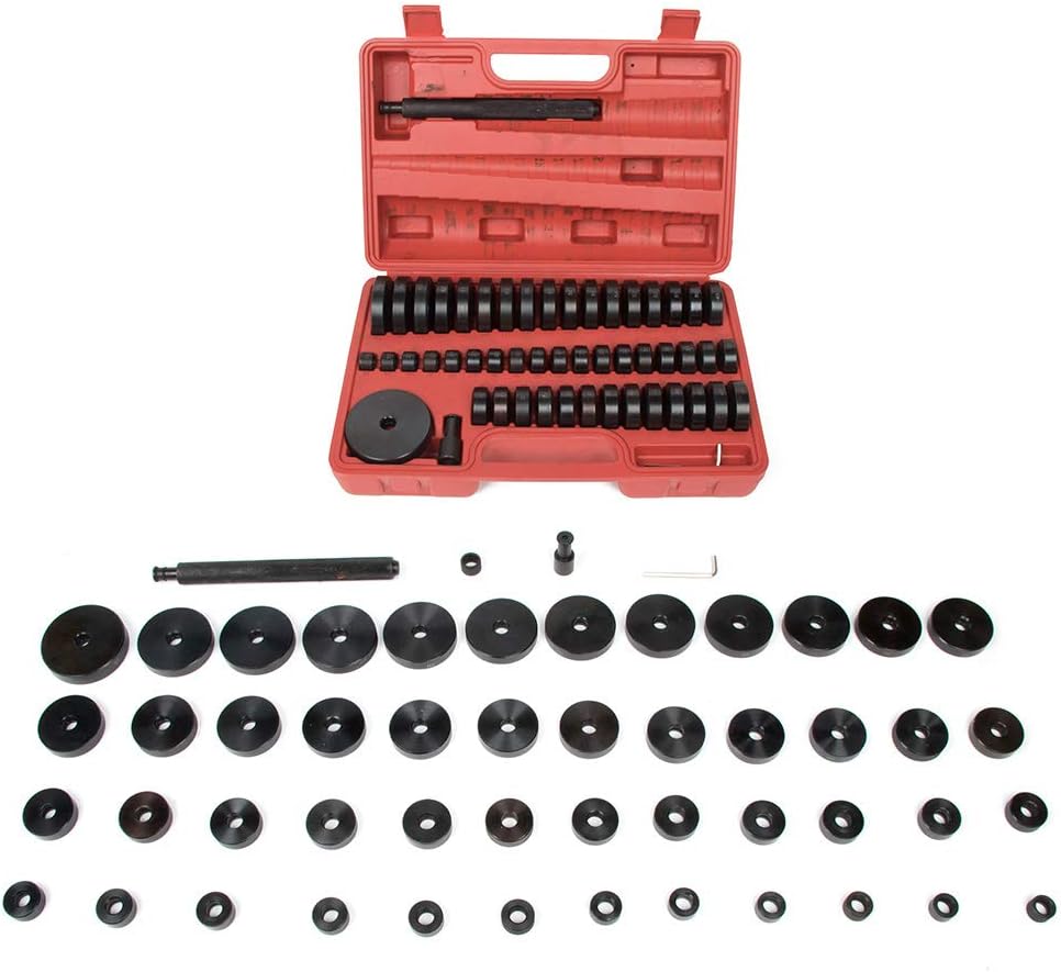 SCITOO 52-in-1 Custom Bushing Driver Tool Set,Transmission Wheel Axle Bearing Race Seal Installer Remover,Bush Removal Puller Bearing Press Tool Kit