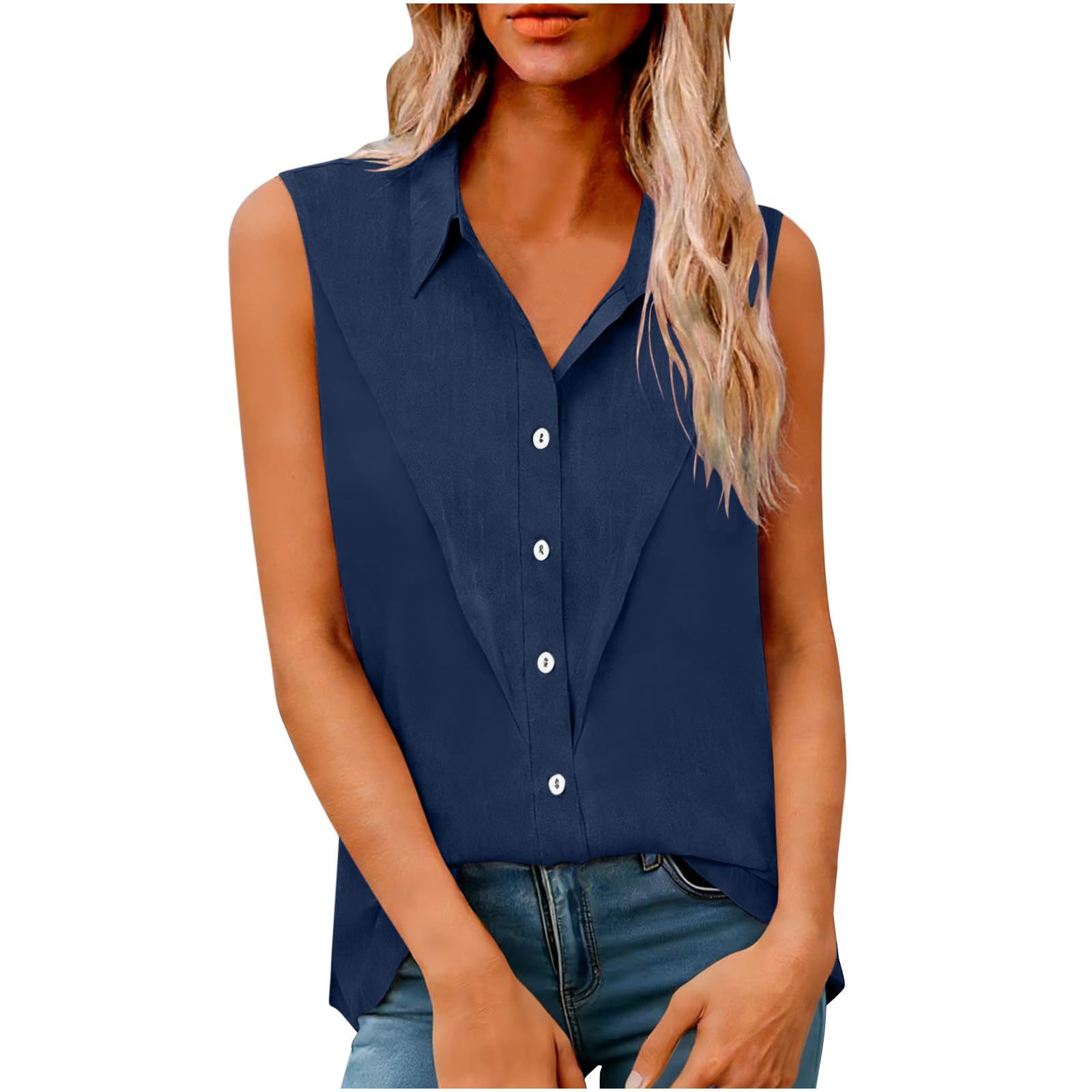 Damen Tank Top,Sommer T Shirt Ärmellos Baumwolle Leinen Tanktops V-Ausschnitt Shirts Basic Oberteile Locker Geschnitten Blusentop Lässige Boho Leinenbluse Damen Große Größen Tunika Top
