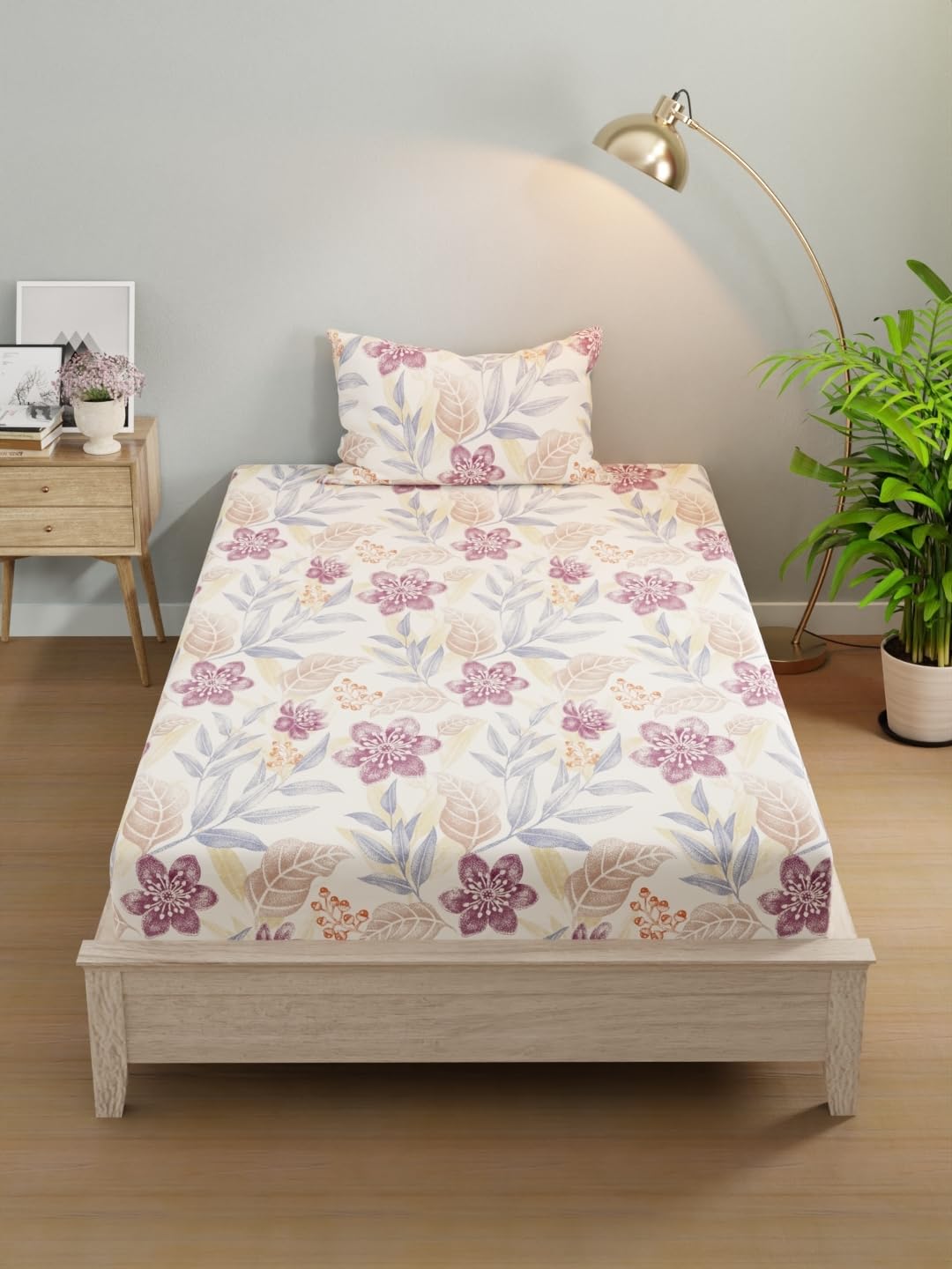 KOPA Extra Smooth Micro Single Bedsheet with 1 Pillow Cover -2pc Set (Rivera) | Micro Fabric Soft Cotton Feel | 1 Bedsheet with 1 King Size Pillow Cover Abstract-dk.Grey-image-39