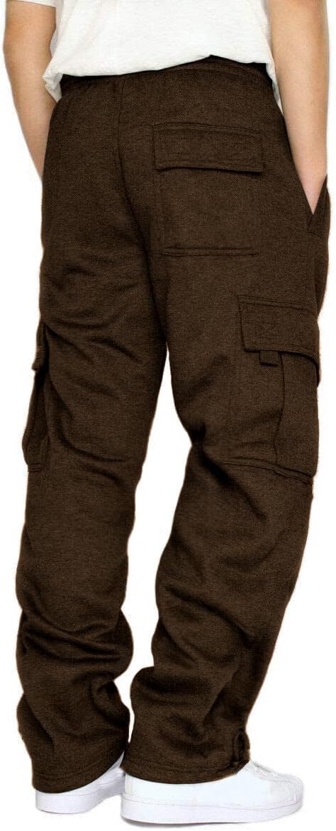 Men's Cargo Joggers Loose Fit Fleece Sweatpants with Pockets Open Bottom - Bild 44 von 57