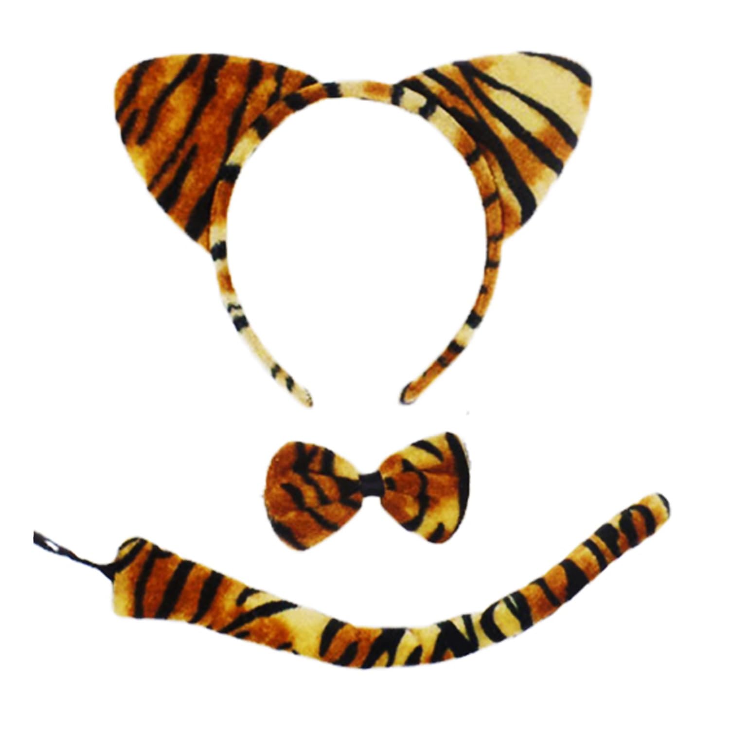Chyuxinda 3-teiliges Tiger-Kostüm-Set – Ohrenstirnband, Schwanz & Fliege – Für Cosplay & Halloween