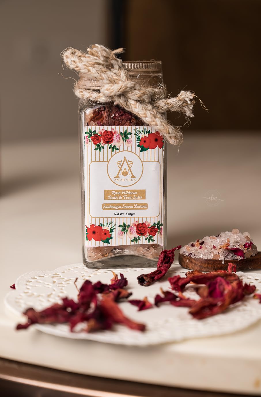 Amarveda Rose Hibiscus Bath Salts | Himalayan Pink & Epsom Salt | Detoxifies, Soothes Skin & Relieves Muscle Pain | Relaxation for All Skin Types | 120g | Cruelty free | Zero Waste-picture-53