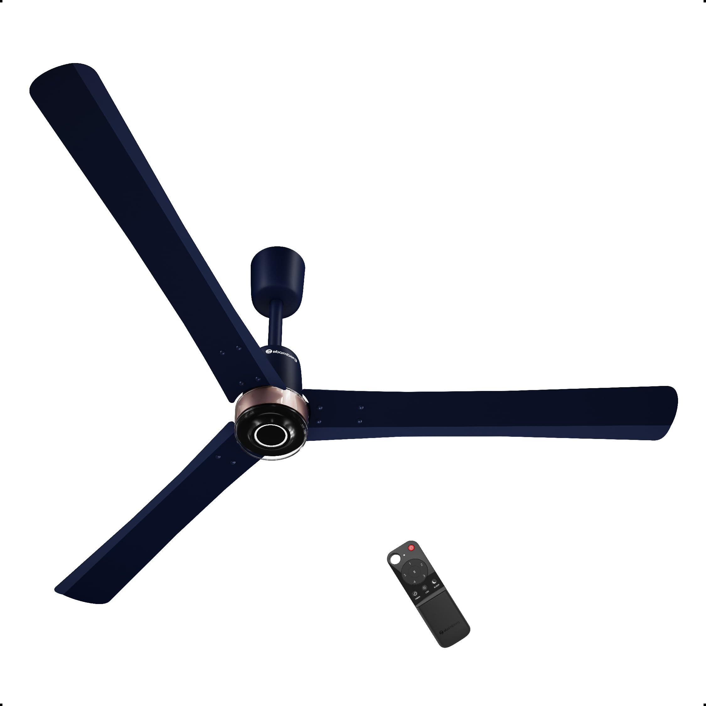 atomberg Renesa Elite Smart 1400mm BLDC Ceiling Fan with IoT & Remote Control | 5 star Rated | High Air Delivery with Moonbeam LED Light | Newly Launched | 5 Year Warranty (Ritz Blue)