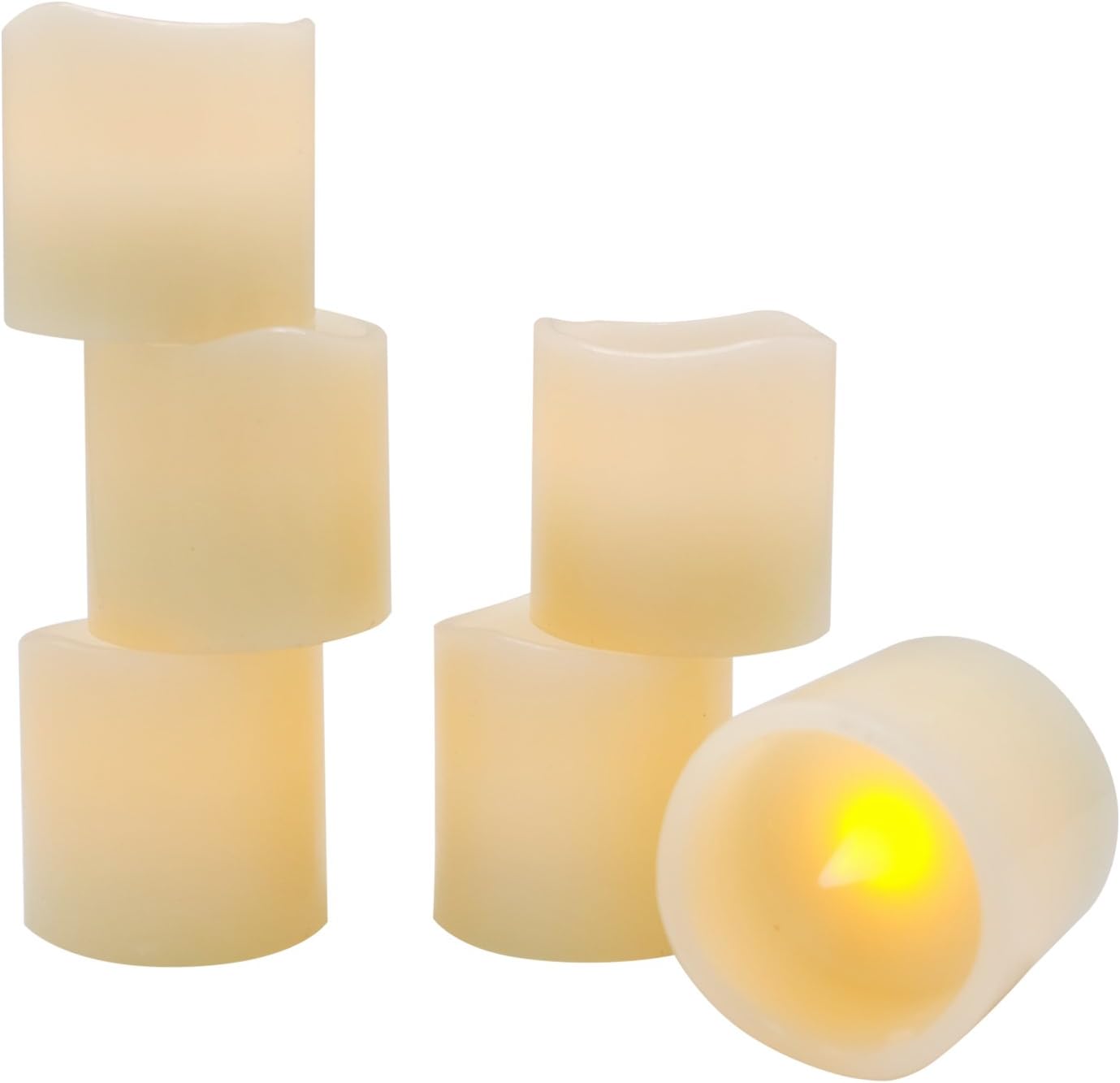 Eldnacele Battery Operated Votive Candles with Timer, Real