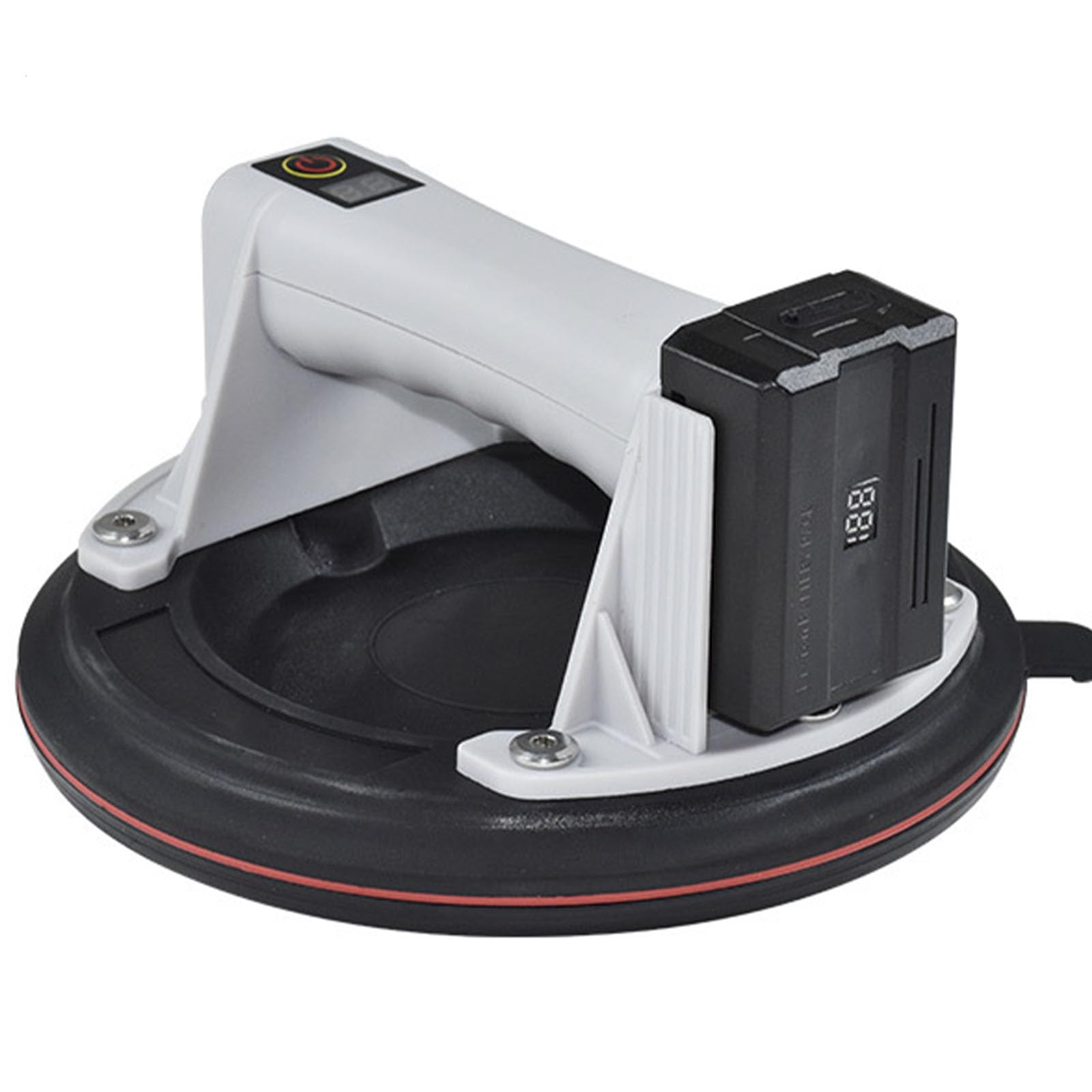 Electric Vacuum Suction Cup, 440lbs Suction Tool, Vacuum Cup, Battery-Powered Lifter Power Grip for Granite, Glass, Tile, Window, Digital Display