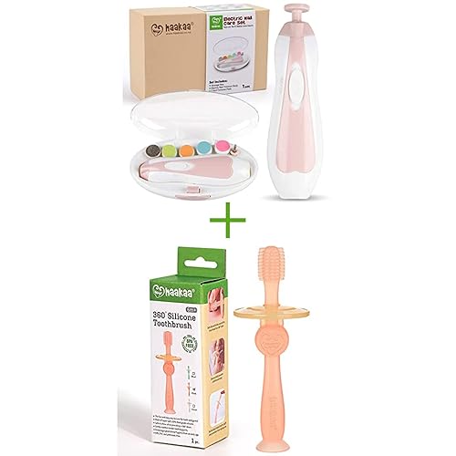 haakaa Juego de recortadora de uñas para bebé y cepillo de dientes para bebé de 360