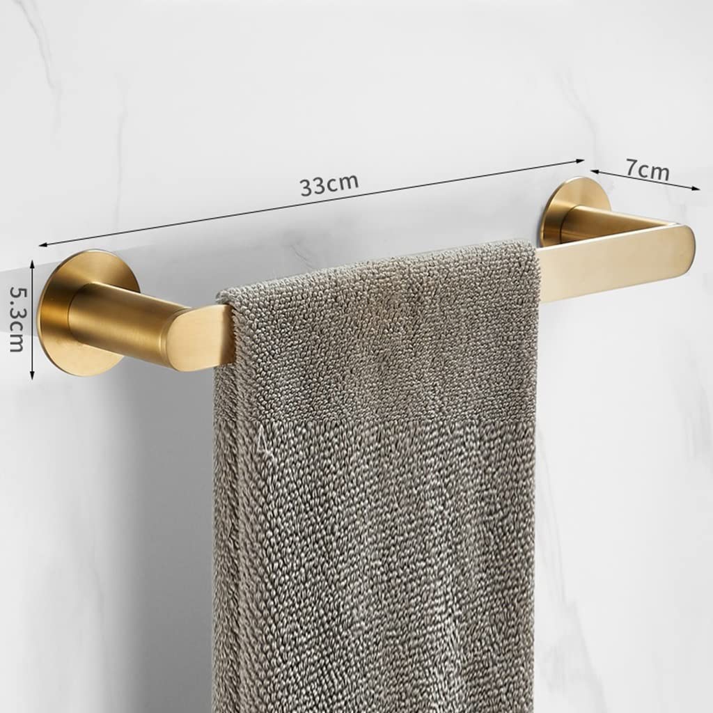 Toalleros Toallero Negro Claro Nórdico, Baño Baño Varilla Única Barra de Toalla Alargada Toalleros/Varilla Única de Oro Cepillado de 33 Cm