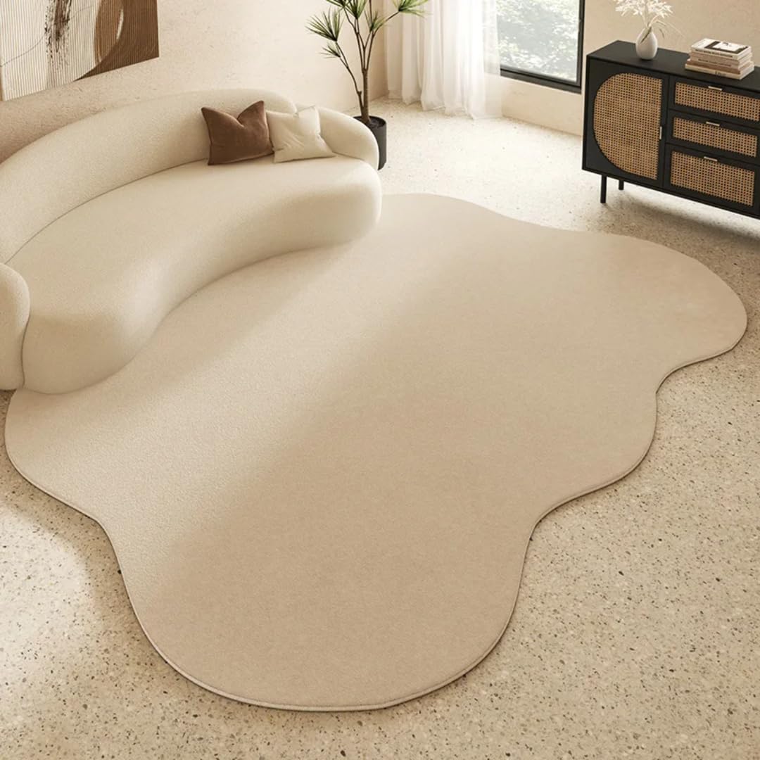 Tapis de salon solide anti-froid au sol | Grand tapis en peluche moelleux