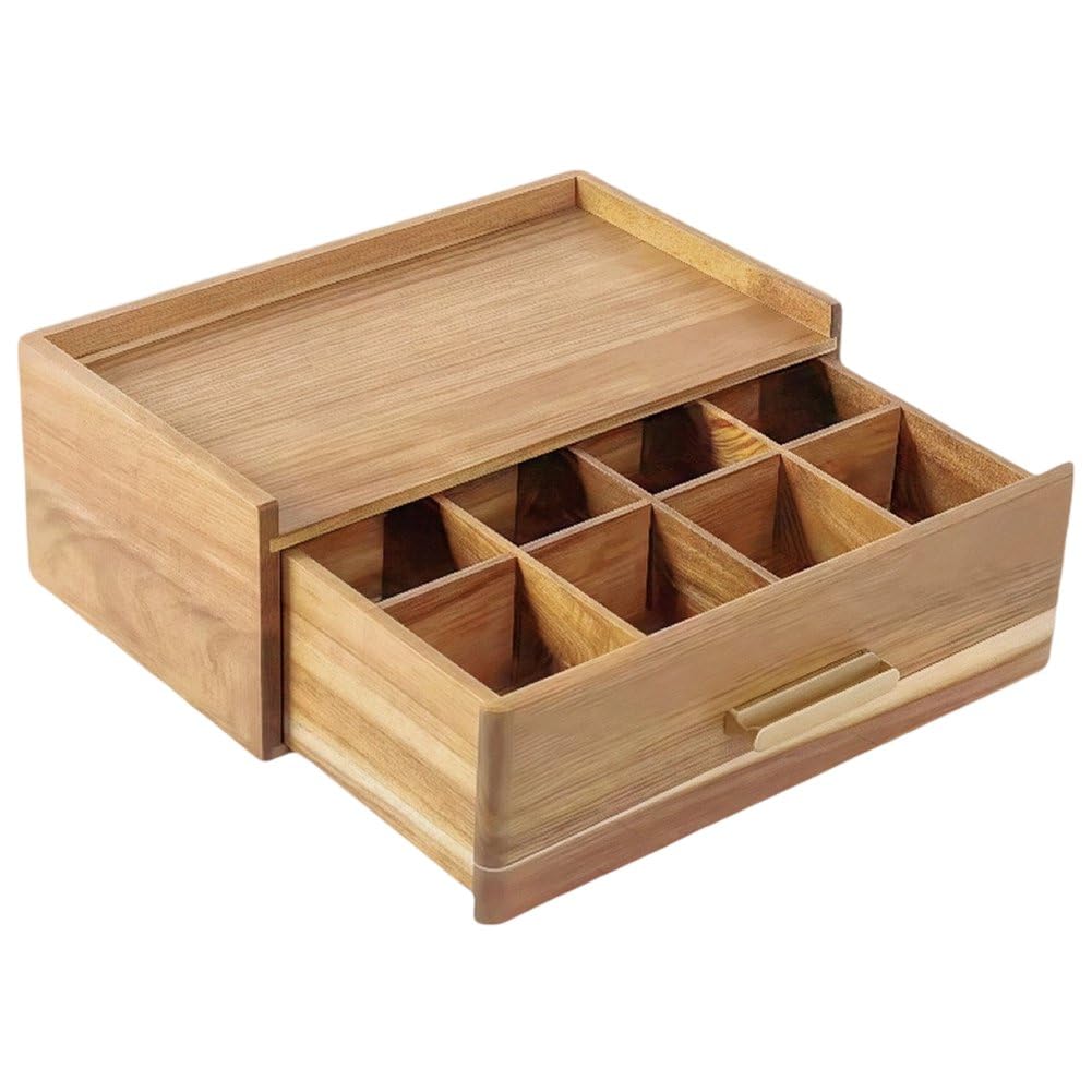 Organizador De Bolsitas De Té De Madera, Caja Organizadora para Guardar Bolsitas De Té, Cajón para Decoración De Gabinetes Y Encimeras.