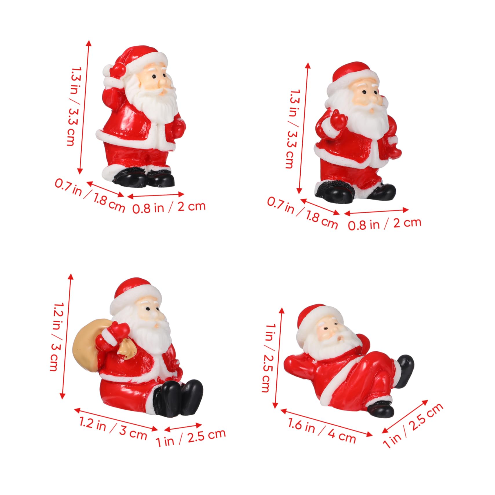 RORPOIR 24pcs Santa Claus Statue Charming Christmas Ornaments for Home Decor Festive Landscape Accents for Holiday Parties and Gifting