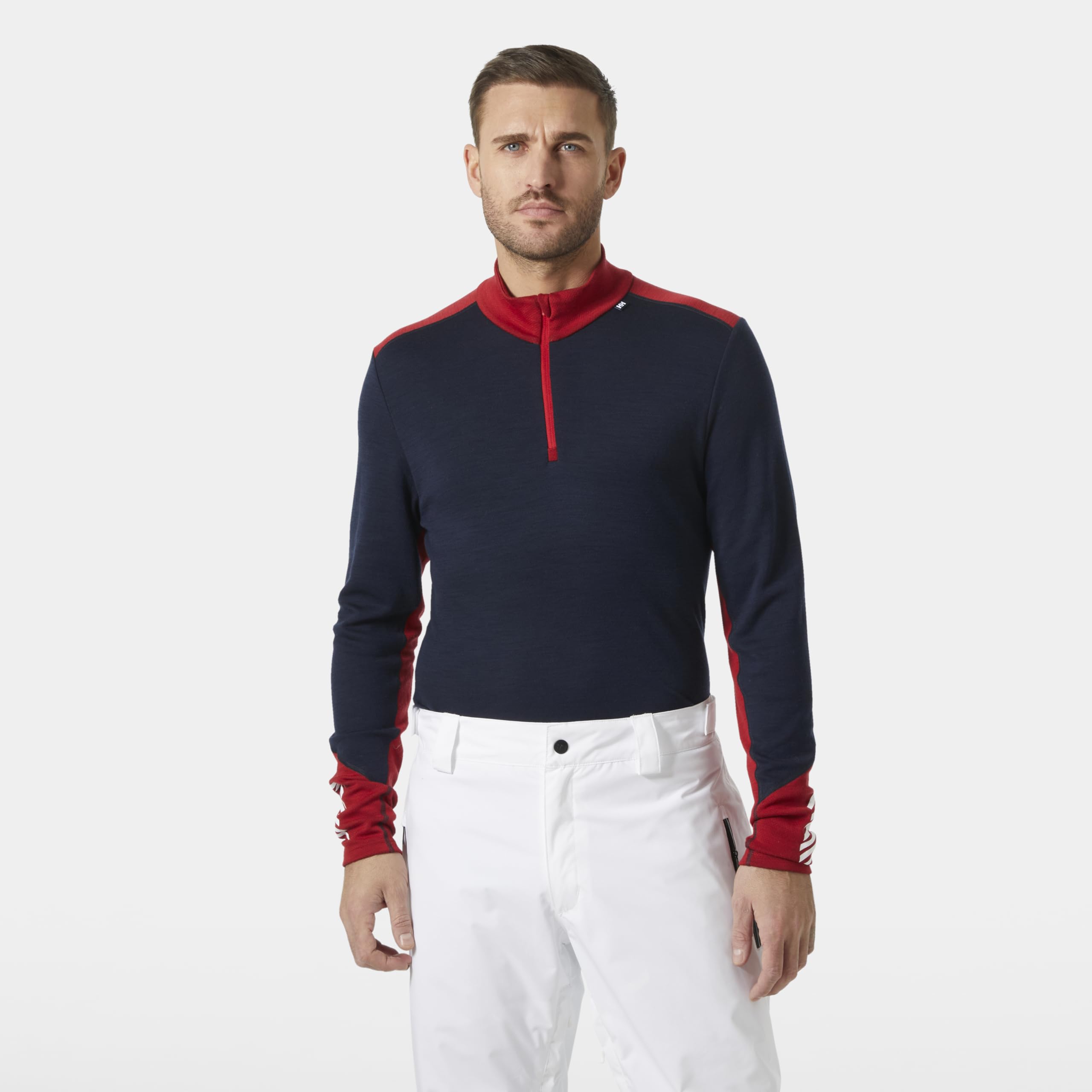 Helly Hansen Hommes Lifa Mérinos Poids Moyen 1/2 Zip, Bleu Marine, L