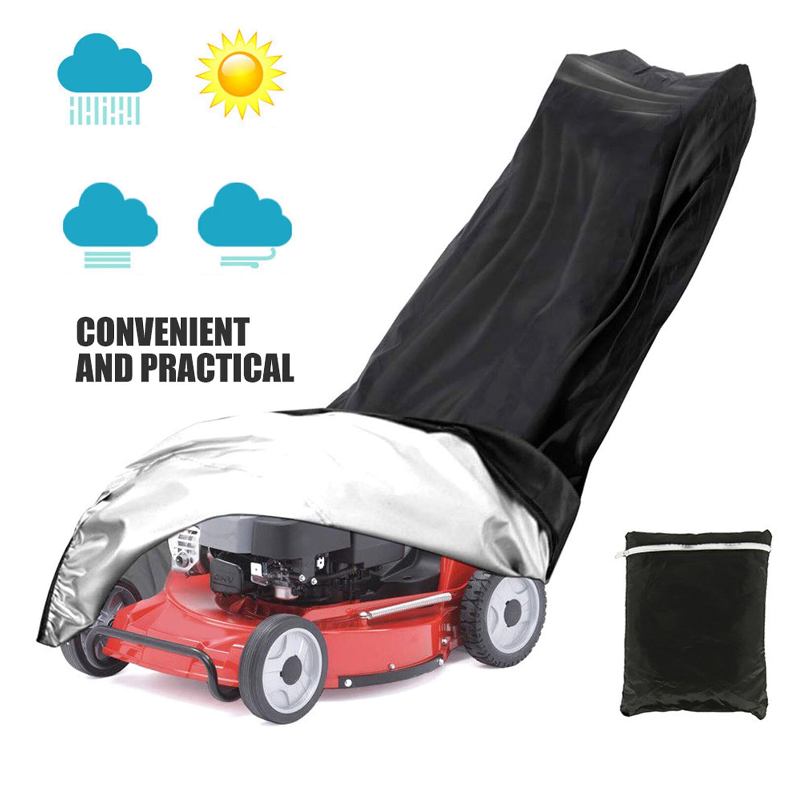 GALPADA Funda para Cortacésped y Resistente al Sol con Hebillas Ajustables Diseño Plegable para Almacenamiento Protección contra Lluvia Aves y Daños Solares Compatible con Cortadoras