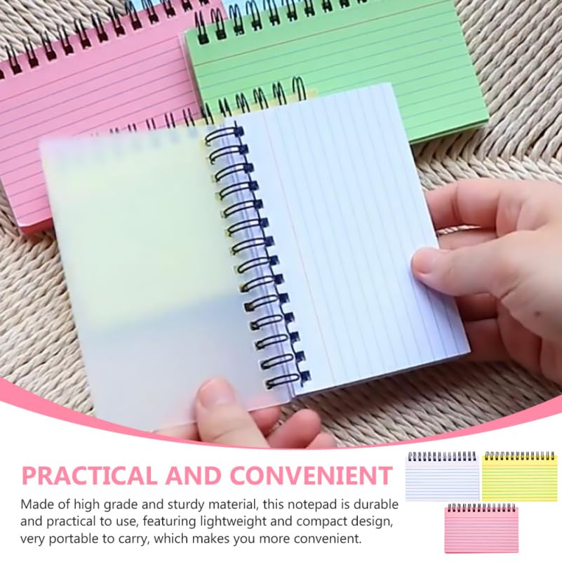Operitacx Colored Coil Notepad A6 Spiral Notebook 5X3 Inches Narrow Ruled Writing Pad for Students Office Use Portable Wirebound Notebook - Image 4