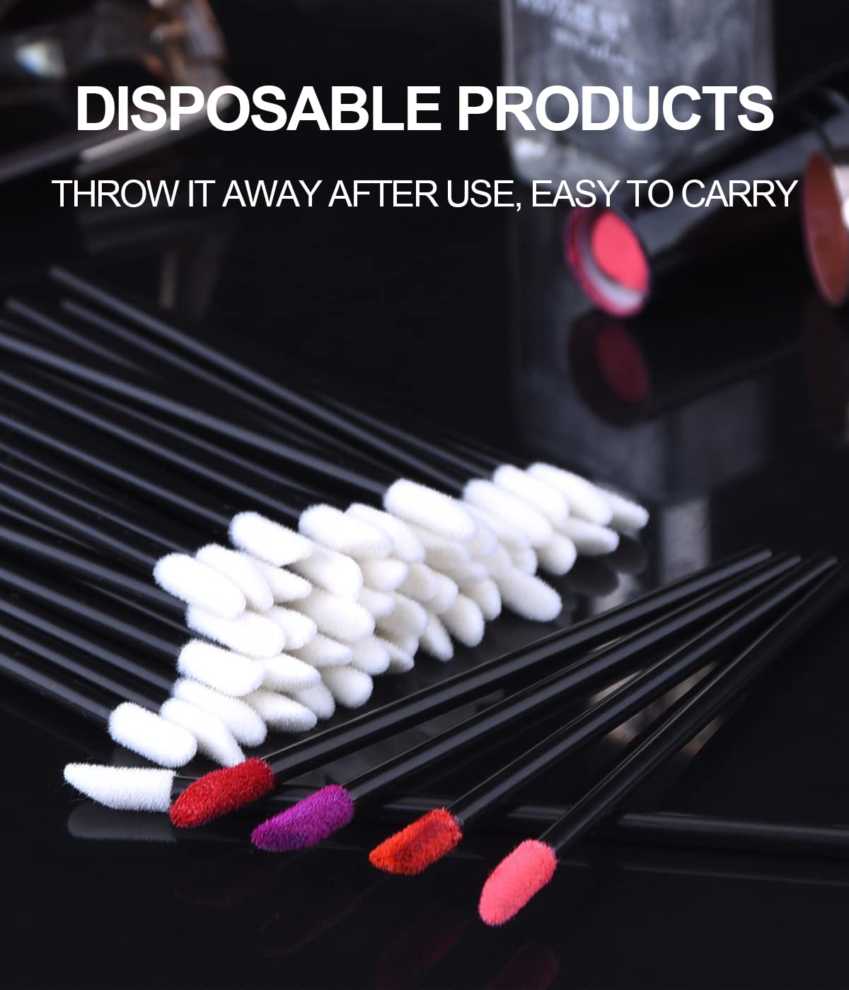 200 pezzi pennello labbra make up, WeddHuis scovolini mascara monouso pennello trucco correttore ciglia sopracciglia, Kit di strumenti di bellezza per applicatore