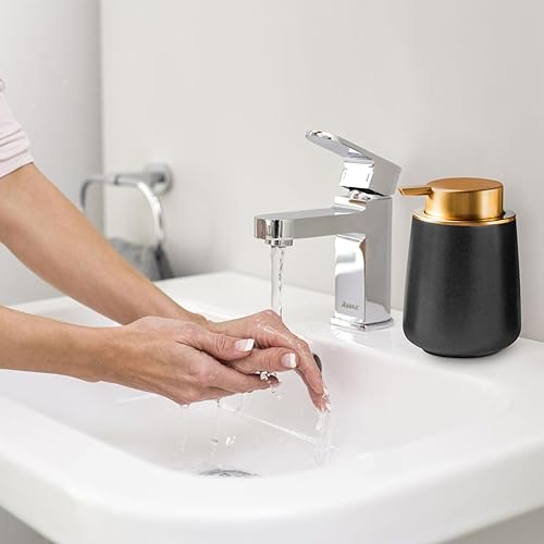 Miniatura 4 de YYW Dispensador de jabón espumoso, dispensador de jabón de manos de cerámica de 13.5 onzas, bomba de espuma recargable, dispensador de jabón líquido