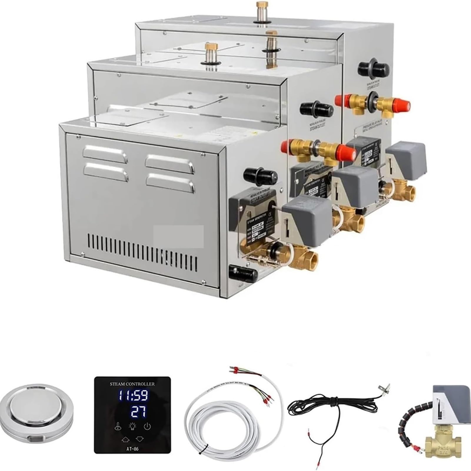 Generatore di bagno a vapore, 7KW in acciaio inox Sauna Steamer, Rifornimento idrico automatico Apparecchiature per sauna domestica per riscaldamento e doccia