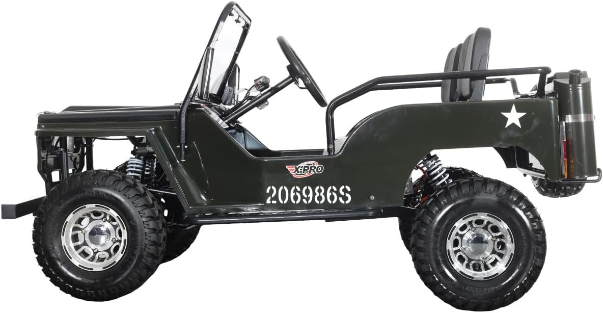 X-PRO E-Ranger 3000W Electric Go Kart for Youth,Brushless Motor, 60V 20Ah Battery, Aluminum Wheels,Off-Road Buggy with Reverse, Dual Disc Brakes, 330lbs Capacity (Army Green)