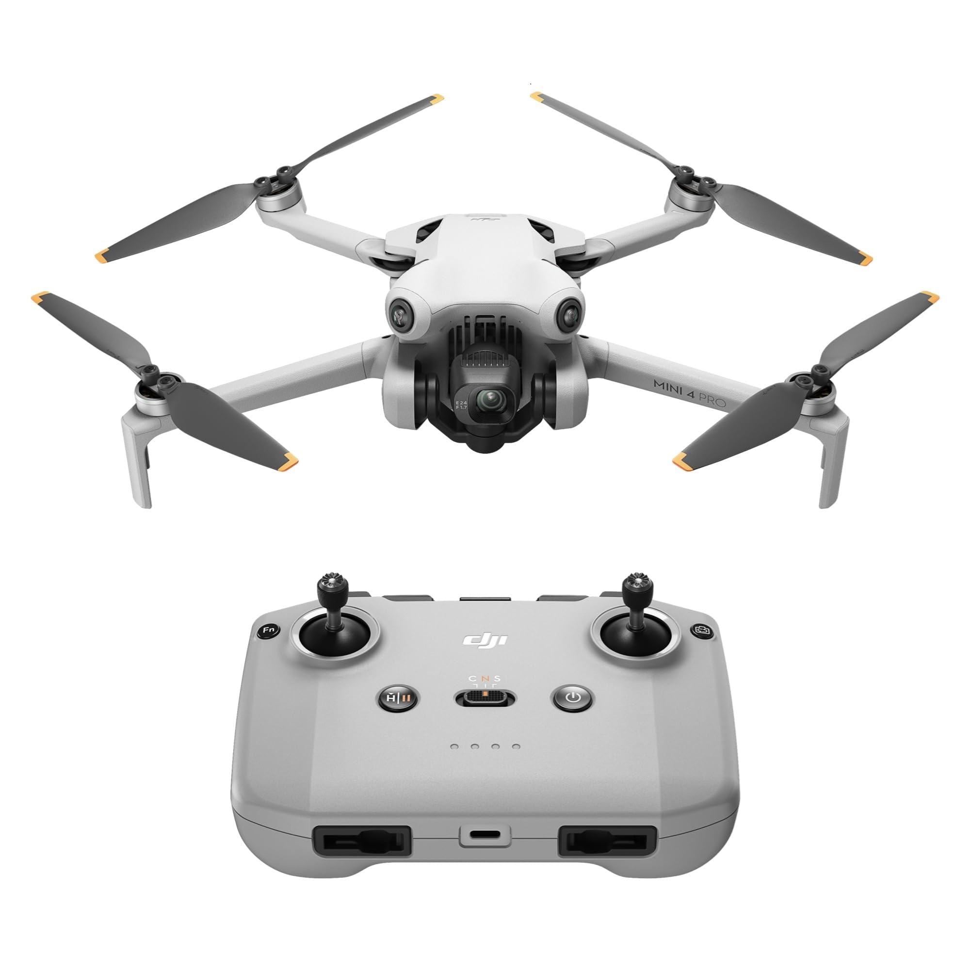 DJI Mini 4 Pro (DJI RC-N2), dron mini plegable con cámara de vídeo 4K HDR para adultos, menos de 249 g, 34 min de tiempo de vuelo, distancia máx. de transmisión de vídeo de 20 km, C0, Gris | DJI Mini 4 PRO con controlador DJI RC-N2, vídeo 4K y estilos de