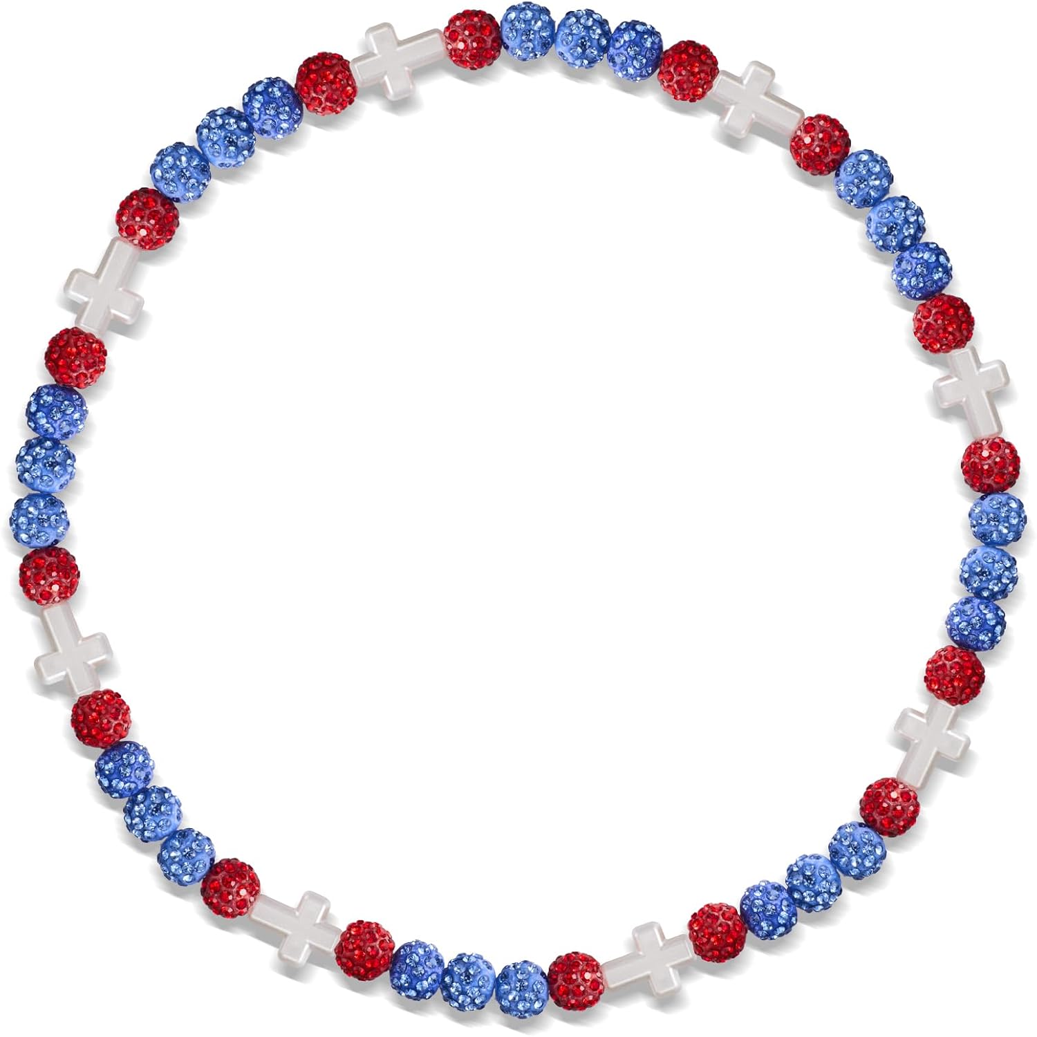 Beaded Baseball Necklace | Adjustable Sports Rope Chain with Baseball Cross Charm – Great Baseball Drip Gift for Players and Fans