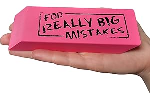 Jumbo Big "for Really Big Mistakes" Pink Wedge Eraser