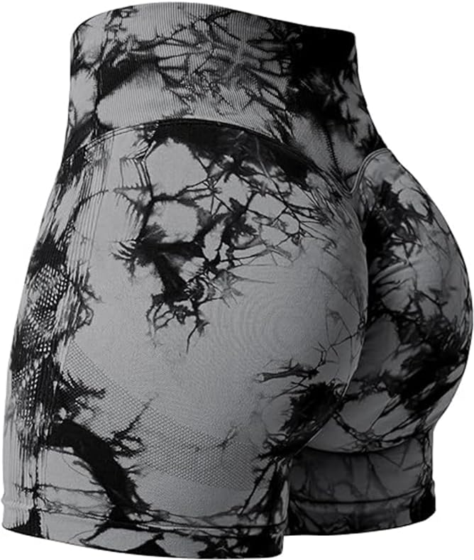 beastribe BEASTRIBE- Women Workout Shorts Scrunch Seamless High Waisted Tie Dye Print Contour Gym Yoga Biker Shorts-picture-25