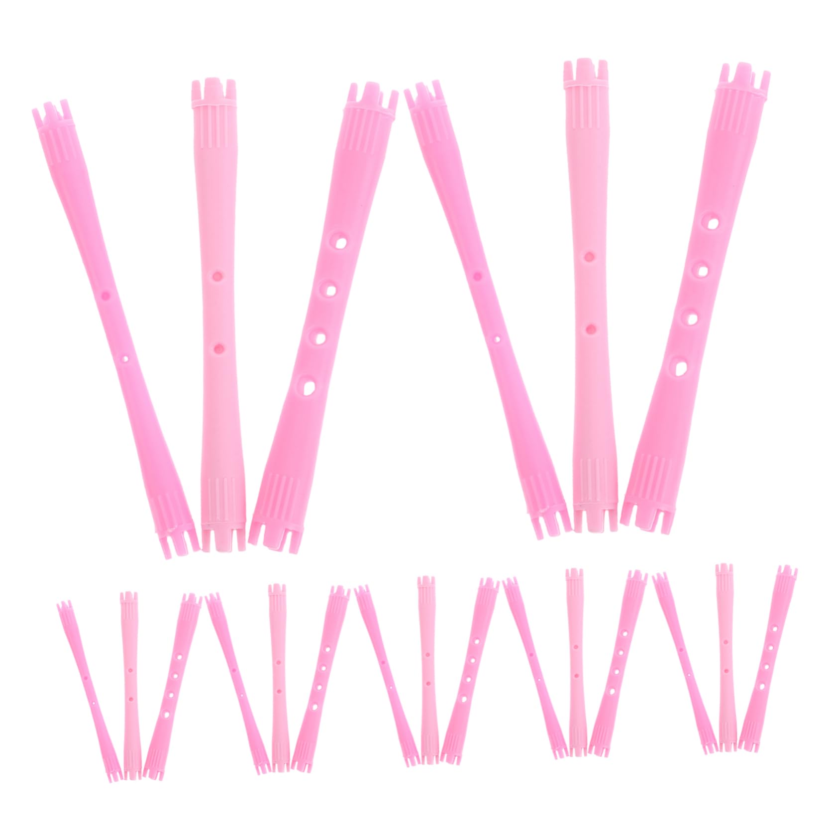 PACKOVE 90pcs Perm Bar Rollers Hair Curlers Curling Rollers for Short Hair Hairdressing Rod Heatless Overnight Curls Perming Rods Hairdressing Tools Rosy Plastic