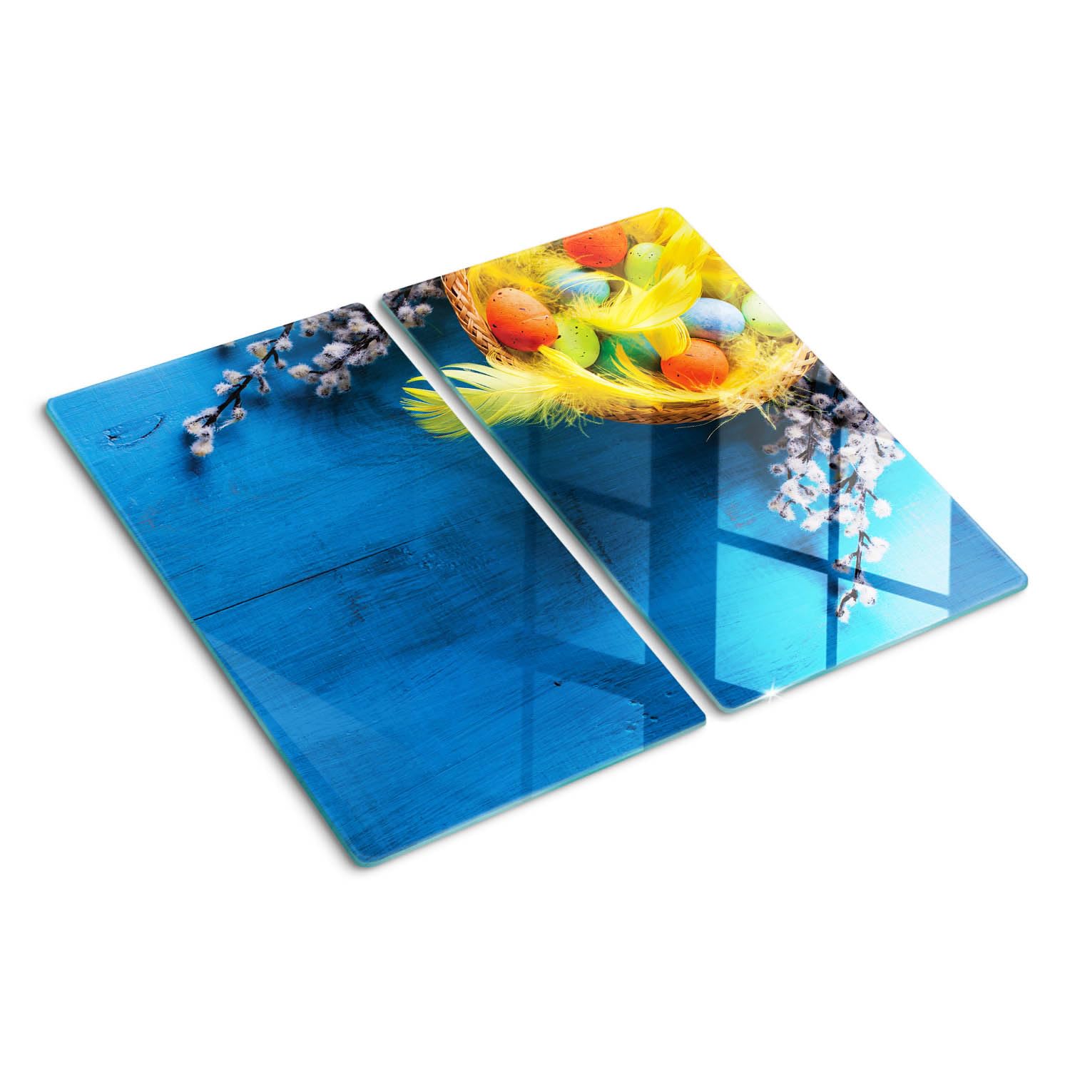 Planche en verre résistant à la chaleur 2x30x52 cm avec pieds antidérapants stables