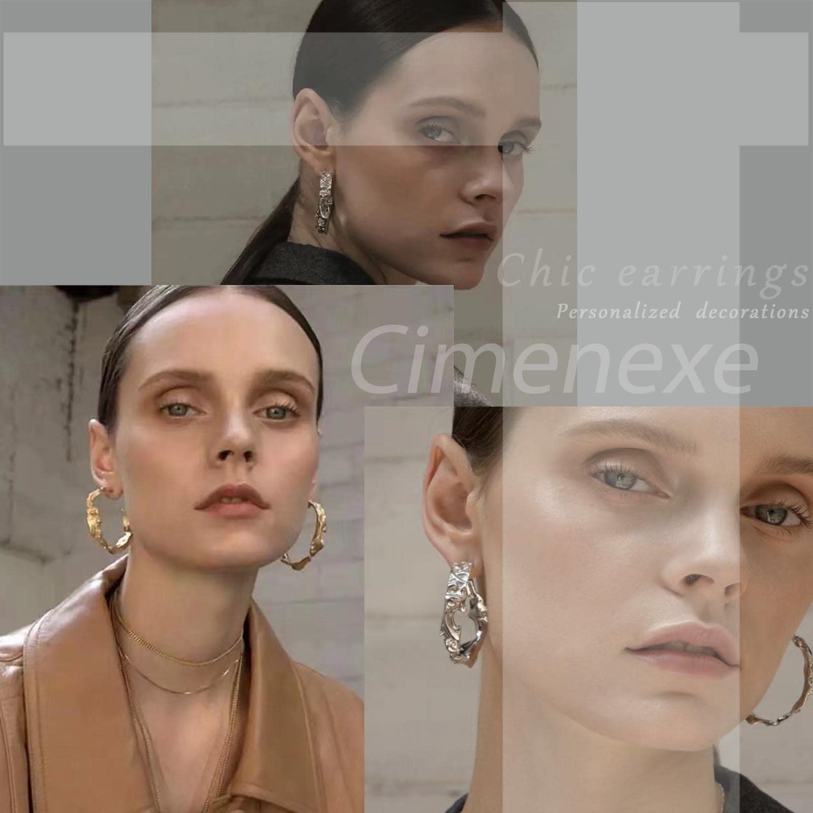 Bohemien Cuore Di Cristallo Perla Giacca Orecchini Oro Cz