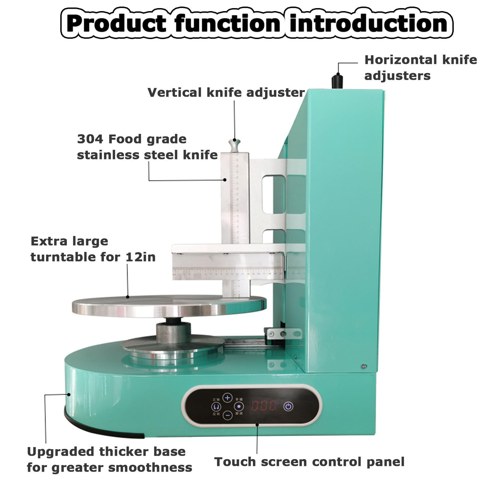 Máquina automática para repostería con Plato Giratorio, de 4 a 12 Pulgadas, para repostería de cumpleaños, alisadora automática para repostería, repostería, Color Rosa(Verde