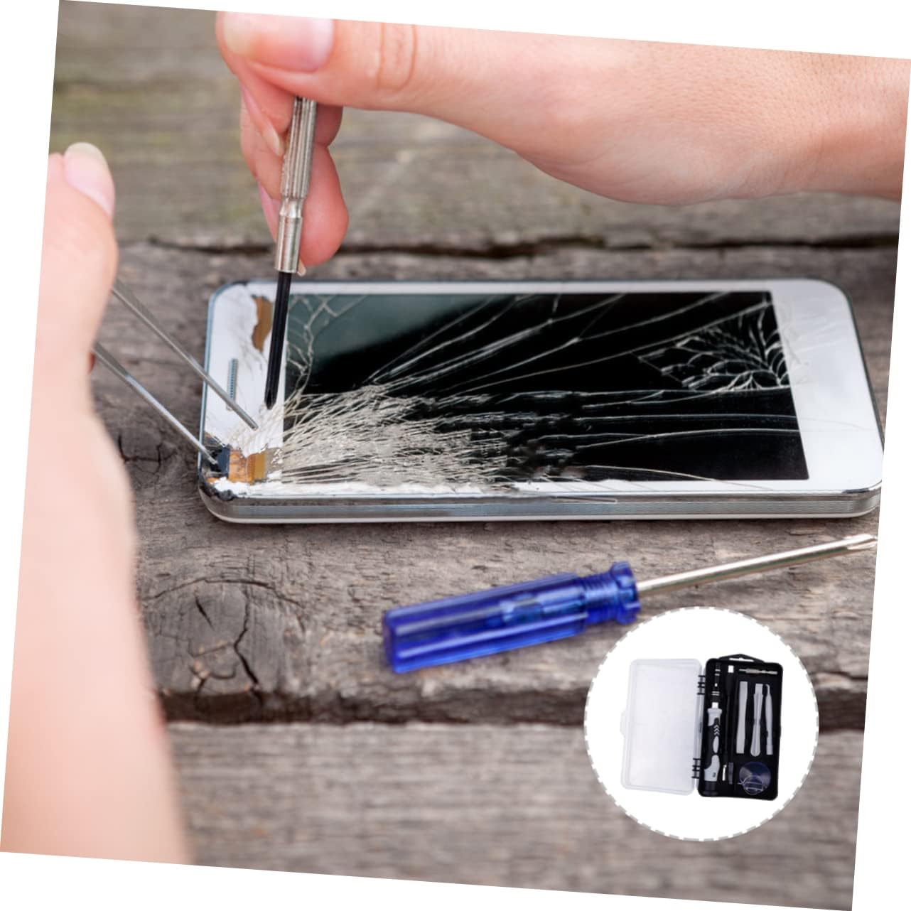 Phone Screwdriver Repair Tool Set Multifunctional Mobile Disassembly Kit with Anti-slip Handles and Precision Tweezers for Electronics and Gadget Repairs