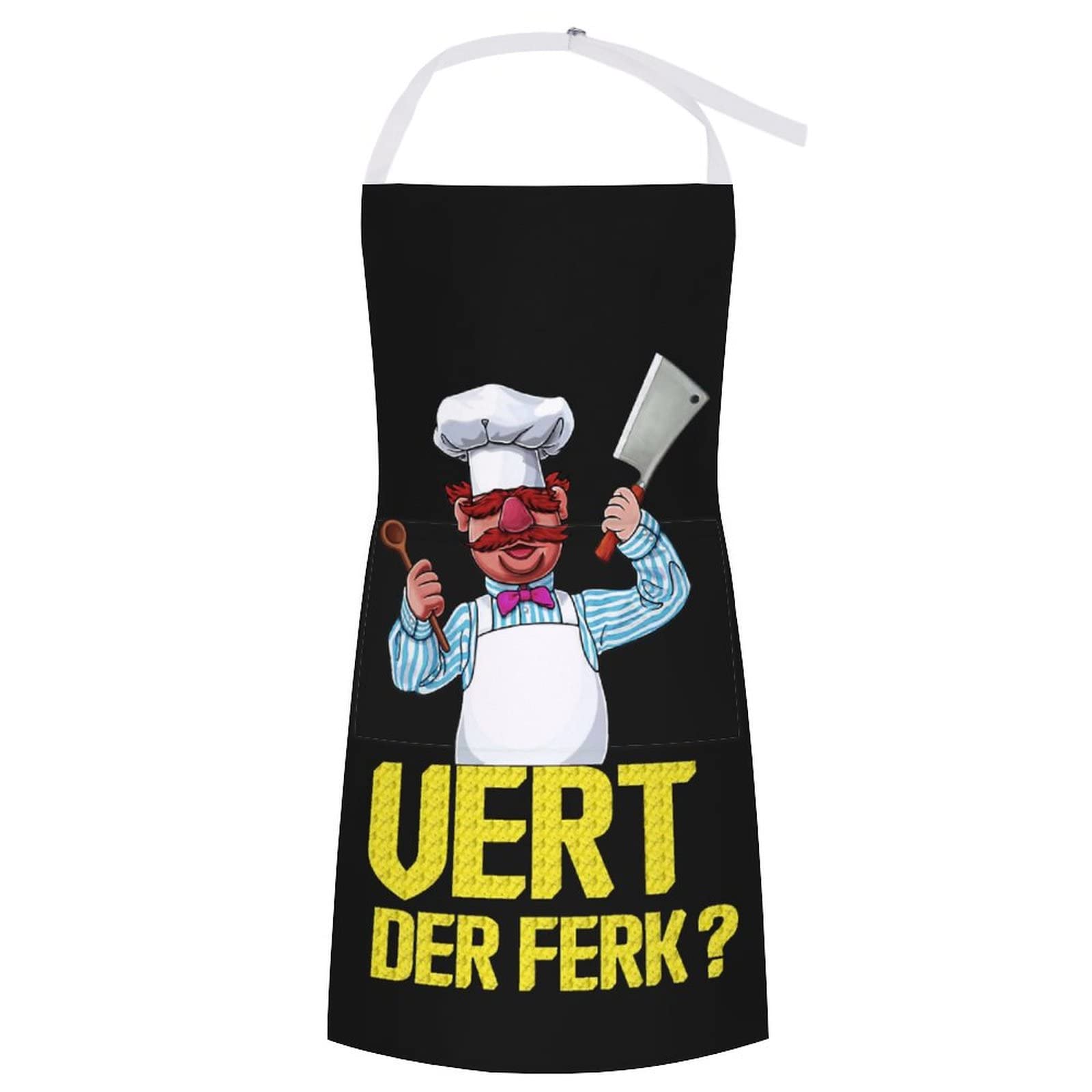 LUKBUTSwedish Chef Cooking Aprons for Men & Women Soft & Durable Chef Apron Adjustable Bib Cooking BBQ Apron with Pocket