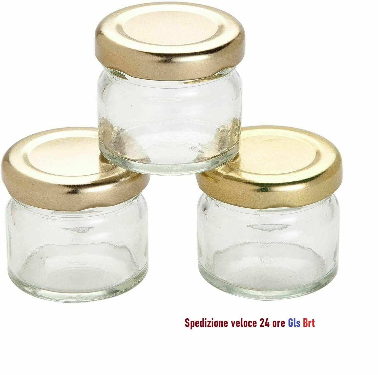 120 Barattoli in Vetro 40ml con Tappi Oro | Vasetti Ermetici per Miele, Spezie, Confetture, Bomboniere | Mini Contenitori Riutilizzabili e Lavabili | Set da 120 Pezzi