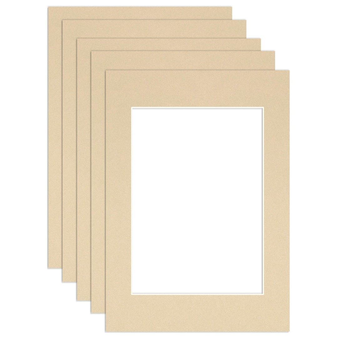 Procut Global A1 Ivory Picture Mounts to Fit A2 Aperture - Precision Cut Cardboard Photo Mount - Ideal for Frames, Prints, Artwork & Certificates - Sizes & Colours Available - 5 Pack โ image 1