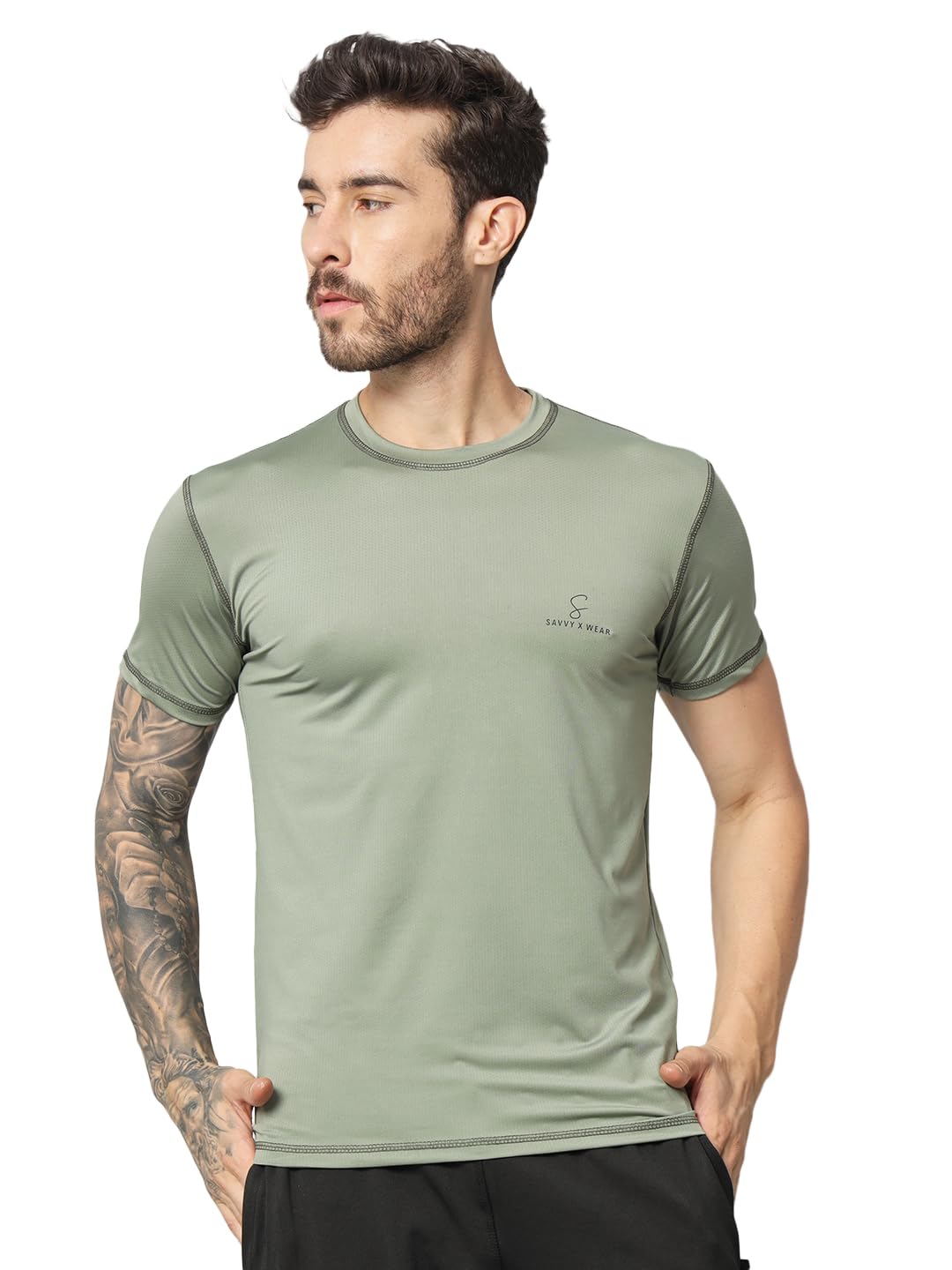 savvy x wear Sports T Shirt for Men Quick Dry Fit Tshirt for Men Gym T Shirts for Men for Casual Wear Workout T Shirts for Man Active Gym Wear for Men Running T-Shirts for Men-picture-0
