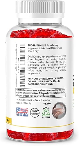 Miniatura 3 de Gomitas masticables con soporte articular, extra fuerza con glucosamina y vitamina E, apoyo natural para articulaciones y flexibilidad, 120 gomitas