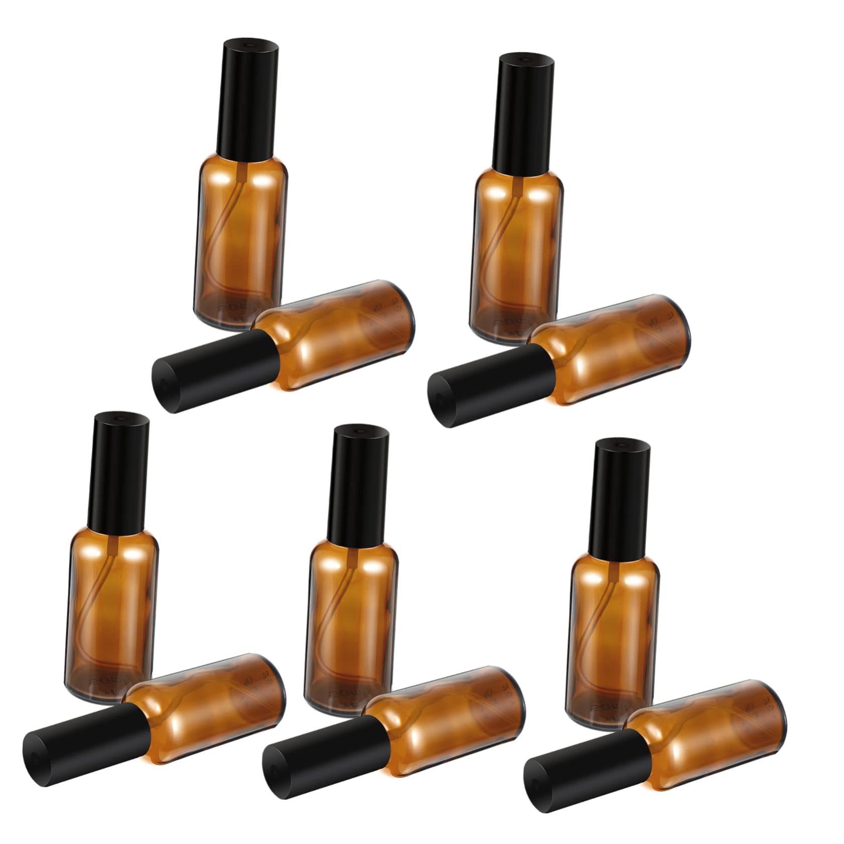 FRCOLOR Flaconi Spray in Vetro Marrone 50ml Ricaricabili Leggeri, Set 10 Pezzi Bottiglie Spray Vuote per Viaggi e Uso Esterno