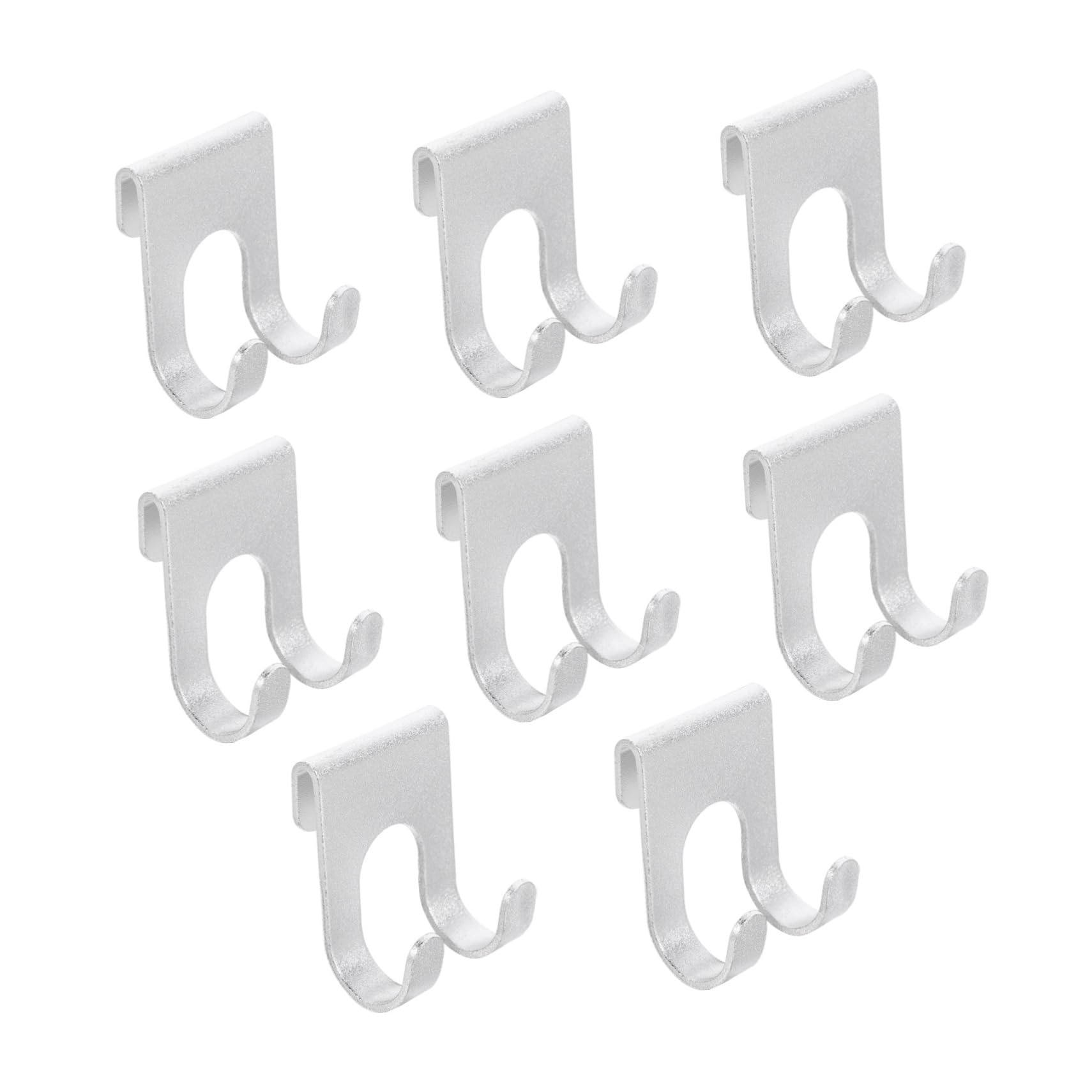Artibetter 2 Set Di Ganci Adesivi in ​​alluminio Ganci Portaoggetti Resistenti A Doppio o Portaoggetti Da Parete Per Cucina 8 Pezzi * 2