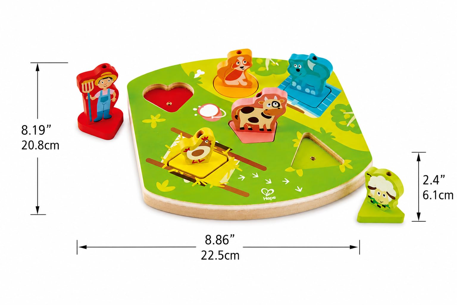 Hape E1614 Interactive Farmyard Sound Wooden Puzzle - Educational Toy
