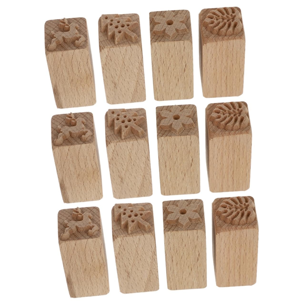 Amosfun 12 Piezas Sello De Pastelería Impresión De Galletas Sello De Galleta 3d Galleta De Arbol De Navidad Estampadora De Pan Sello De La Magdalena Sello De Molde Para Pastel De Haya