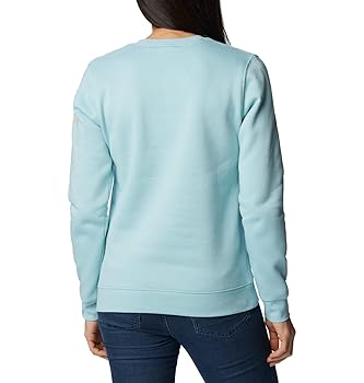 Columbia Women's Trek Graphic Crew, Aqua Haze/Sunset Peach