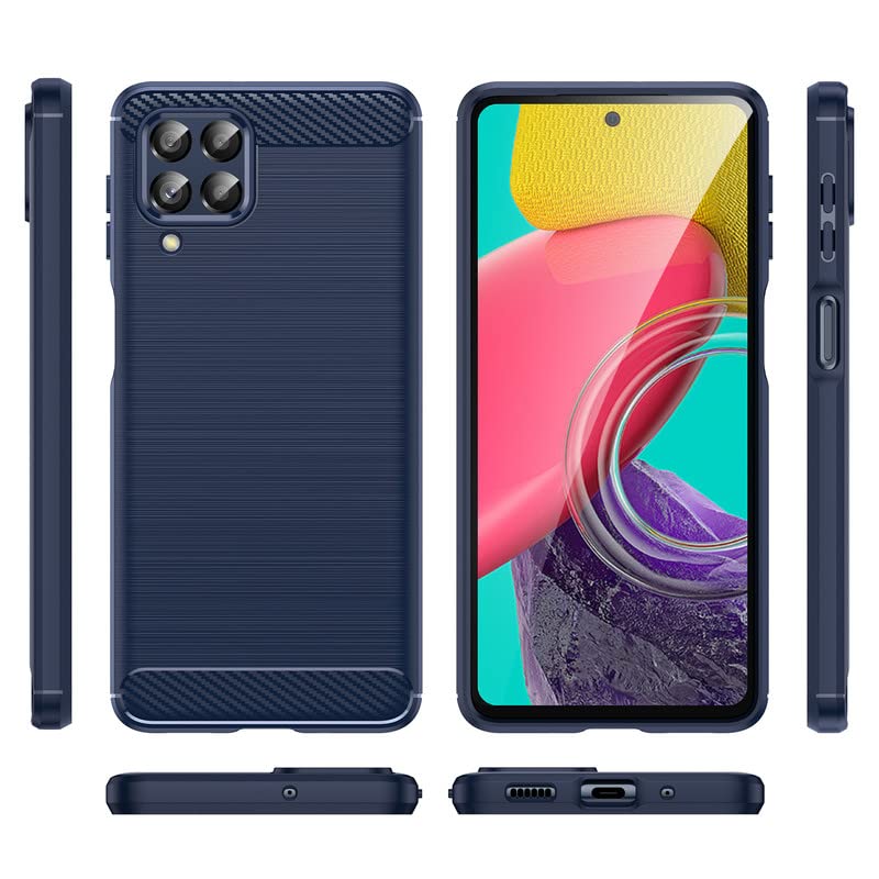 Image of Hybrid Carbon Fiber Back Case for Samsung Galaxy M53 5G (Blue)