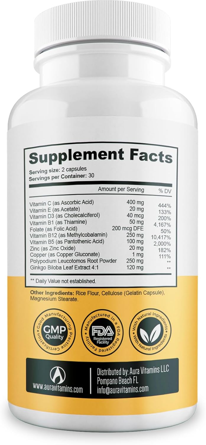 Dermawonder Vitiligo Capsules (60 Count) Effective Vitiligo Supplement, Reduce White Spots & Improve Skin Pigmentation Support, for All Skin & Reduce White Spots on Skin and Tinted Skin