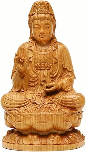 Diosa de la Misericordia Guan yin Buda estatua en loto,Escultura Quan Yin para decoración de oficina en casa,Hermosa estatua de Buda Kuan Yin