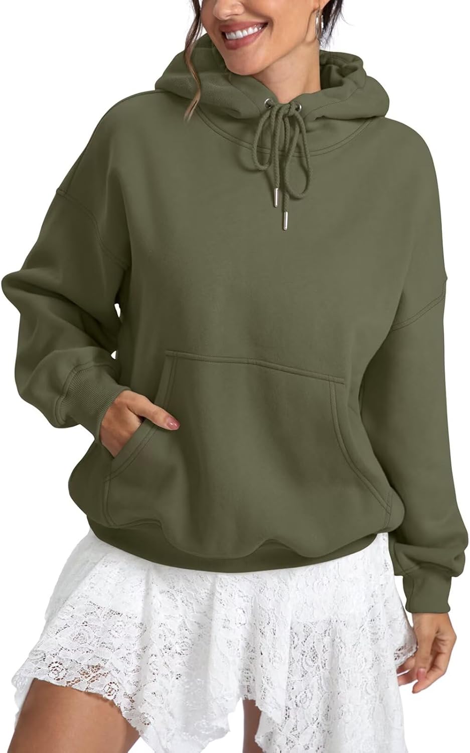 Womens Fleece Hoodies with Pocket Oversized Hooded Sweatshirt Trendy Pullover Long Sleeve Top Fall Outfits 2026 - Image 3