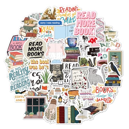 Book Stickers for Kindle, Bookish Reading Stickers for Laptop, Bo...