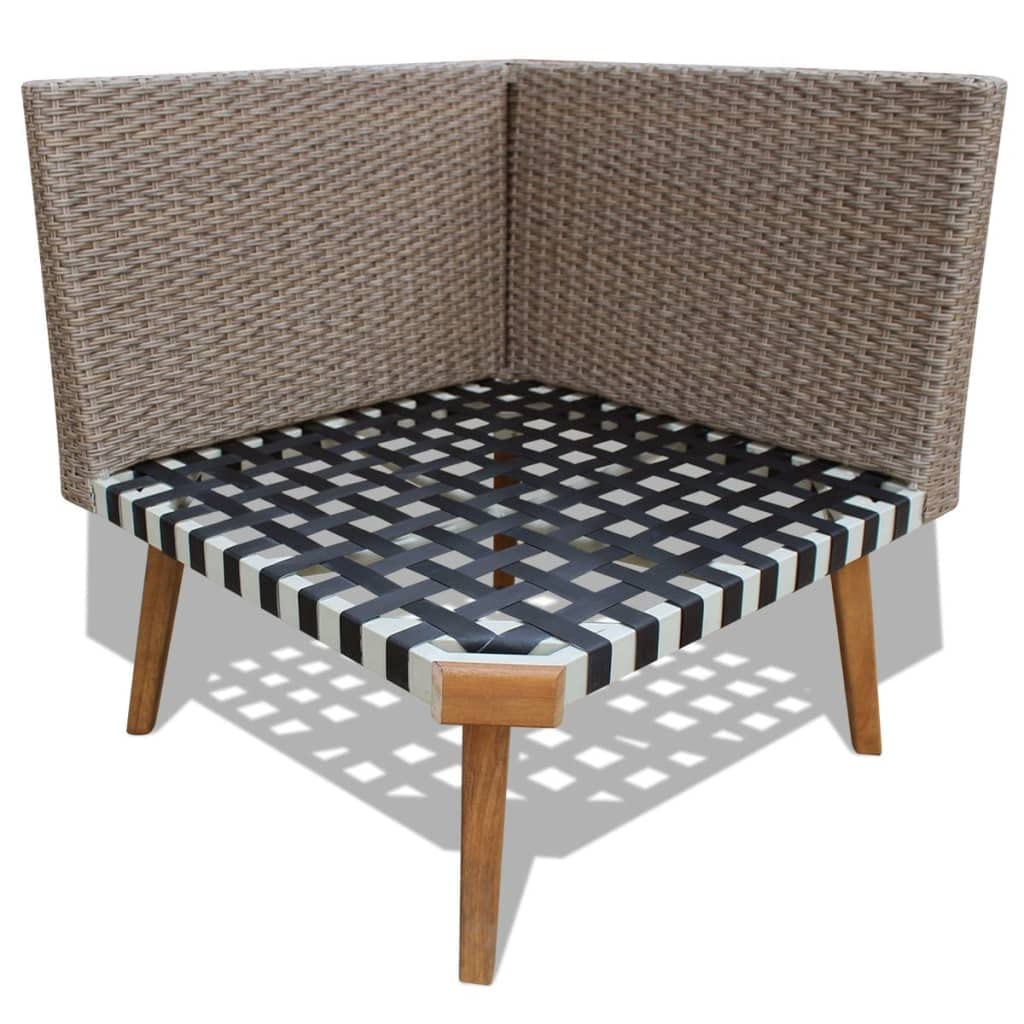 Set Divani da Giardino 4 pz con Cuscini Polyrattan Grigio per Terrasse Balcone Patio e Veranda Spaziosi