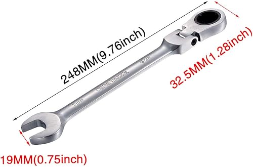 Miniatura 2 de KATUR Juego de llaves de trinquete de 0.748 in, llave combinada de trinquete flexible de acero al cromo vanadio (0.748 in)