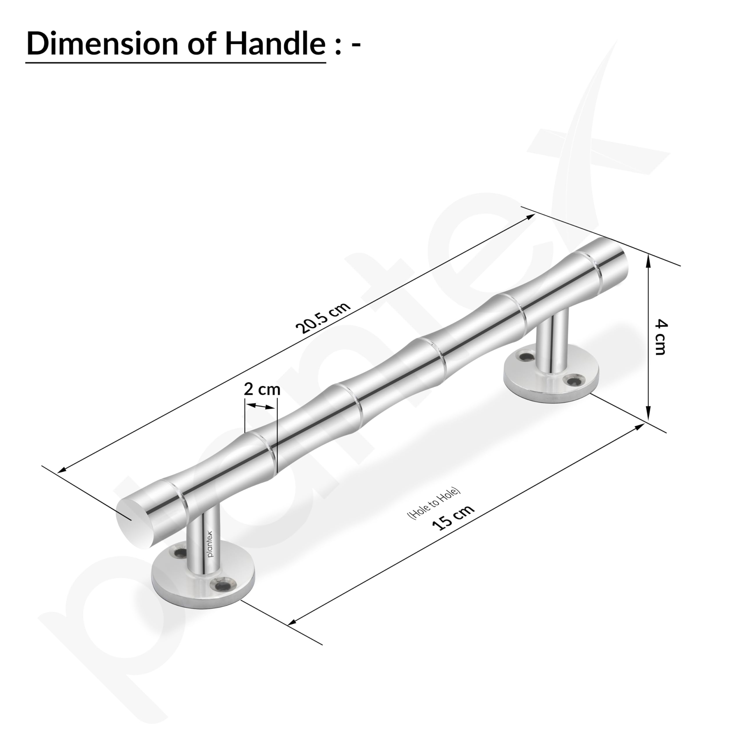 Plantex 8 Inch Heavy-Duty Stainless Steel Door Handle for Main Door/Pull Push Main Door Handle/3 Years Warranty Pack of 1 (S-140, Chrome) — Amazon image 3