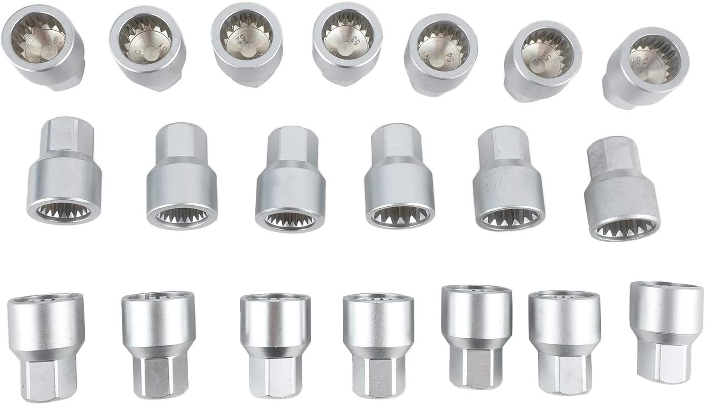 Exсluѕіvе Dіѕсоunt 60% Prісе beley 20pcs Spline Wheel Lock Lug Nuts Key Socket for Porsche, Automotive Wheel Anti-Theft Screws Remover Socket Keys Remover Kit