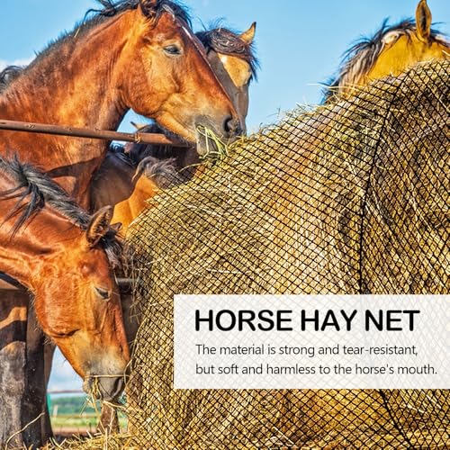 Filet à foin résistant pour chevaux ralentisseur de repas mailles 4,5cm - 6